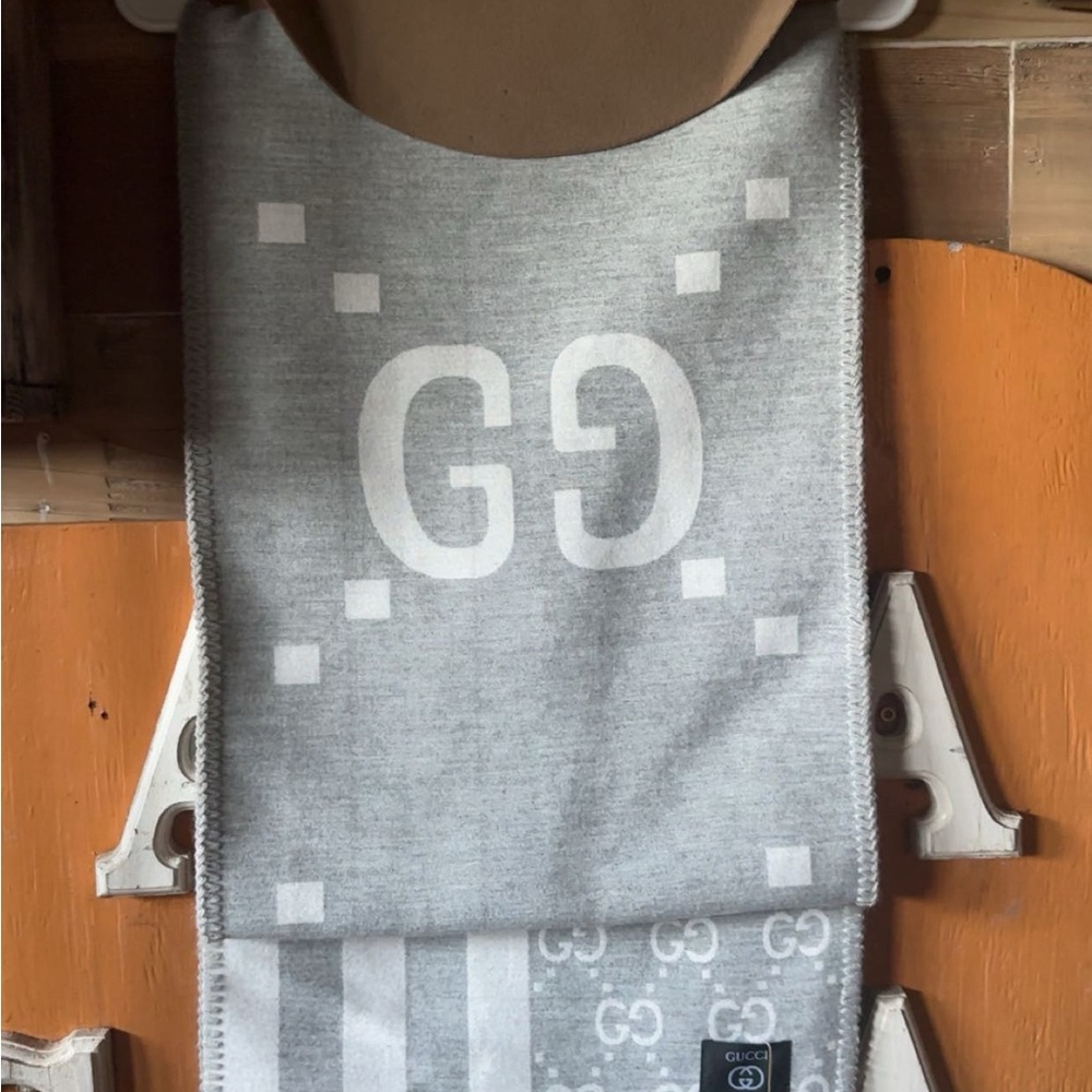 Gucci Light Gray GG Scarf